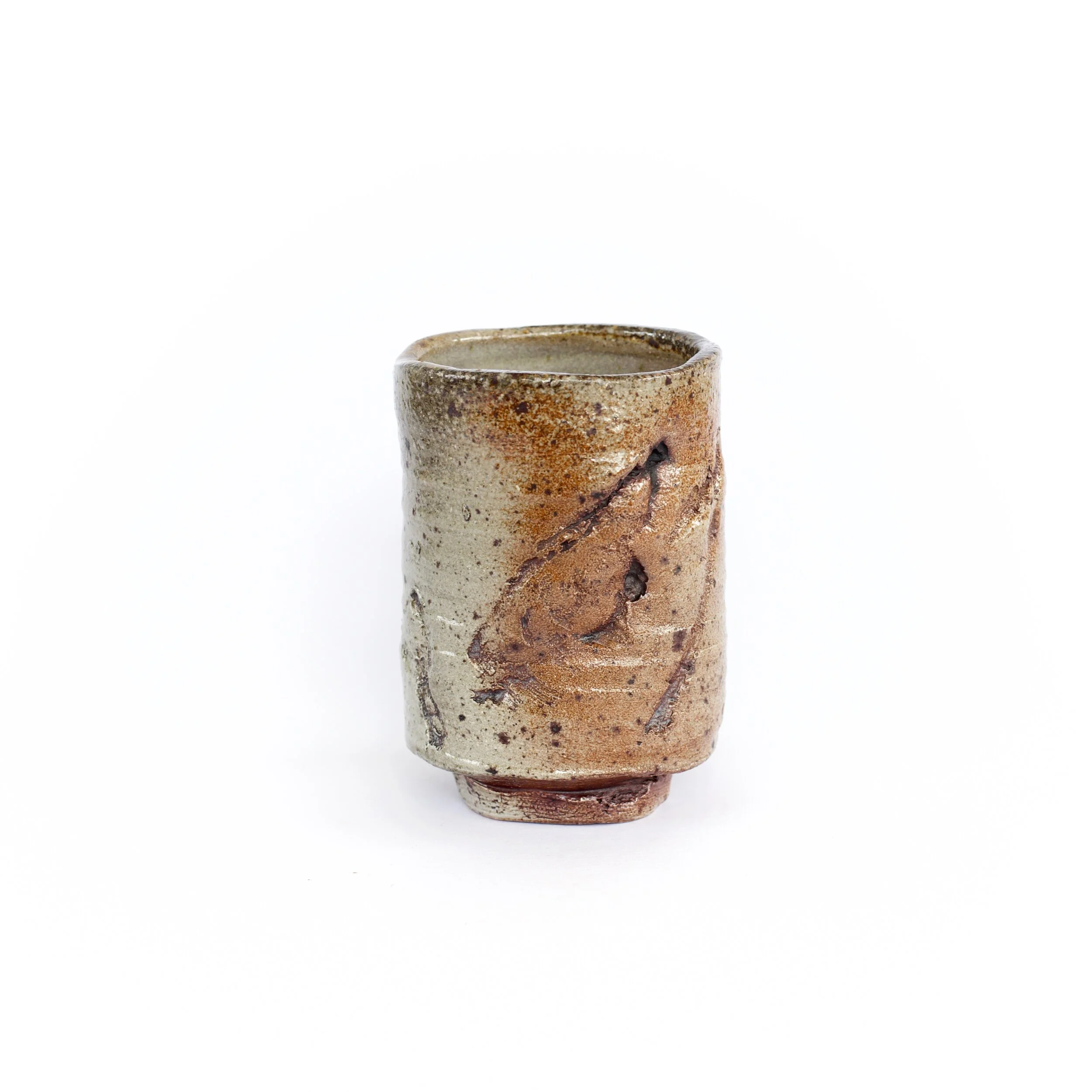  Salt-fired stoneware yunomi  