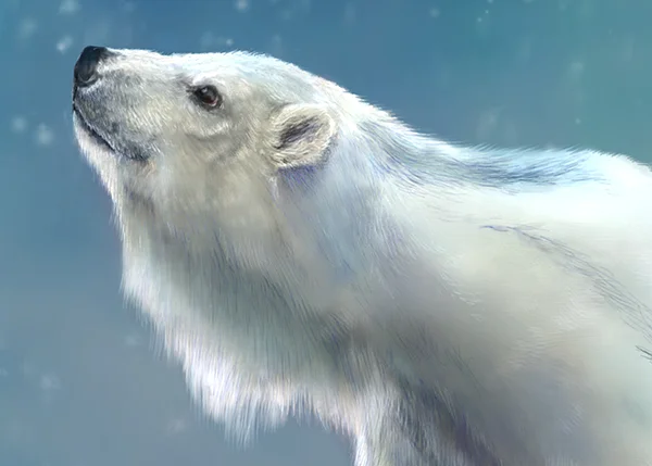 Polar Bears digital illustration (detail) by Martha Bowyer