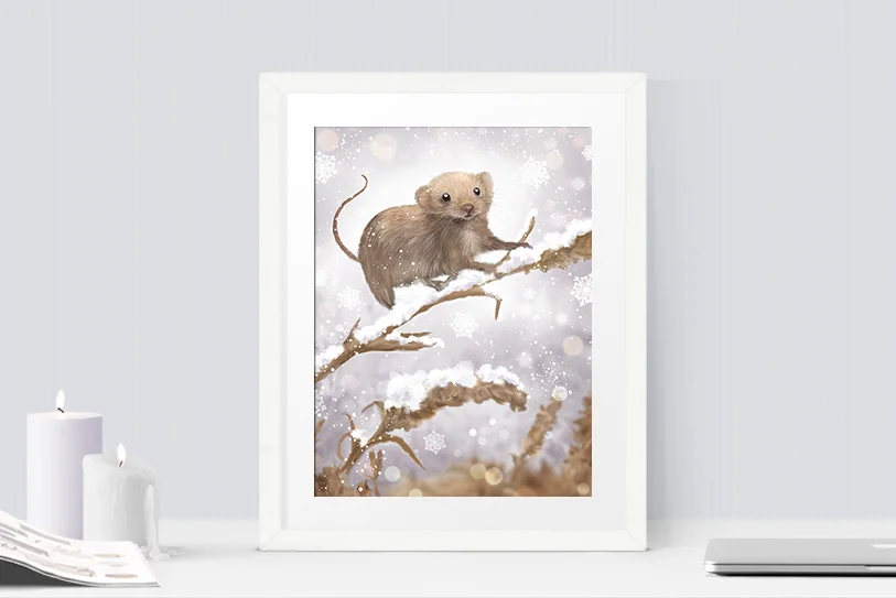 Snowy Harvest Mouse Fine Art Print Mockup 1.jpg