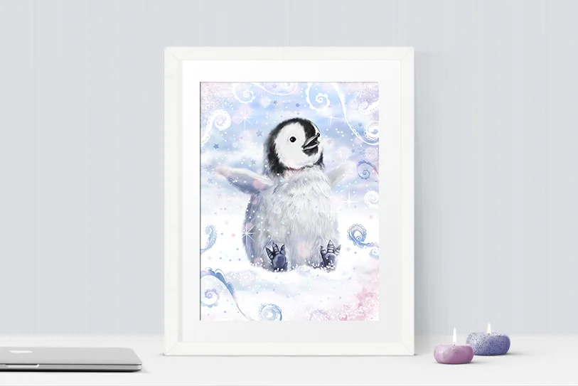 Snowy Penguin Fine Art Print Mockup 1.jpg
