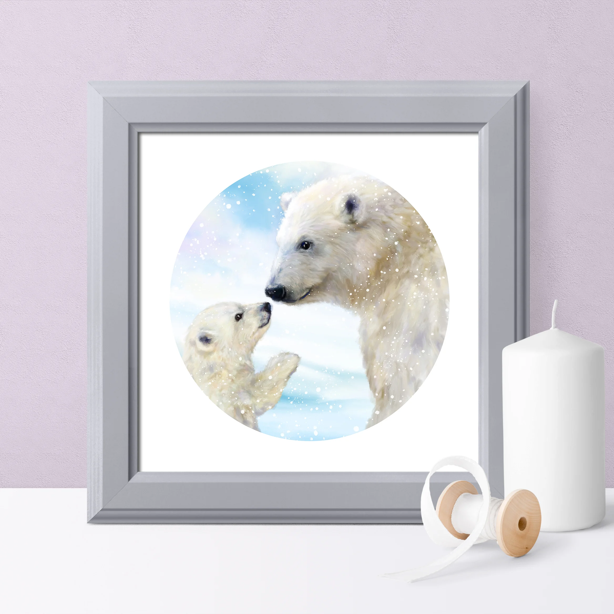 'A Mother's Love' Polar Bears - Framed Art Print Mockup 2.jpg