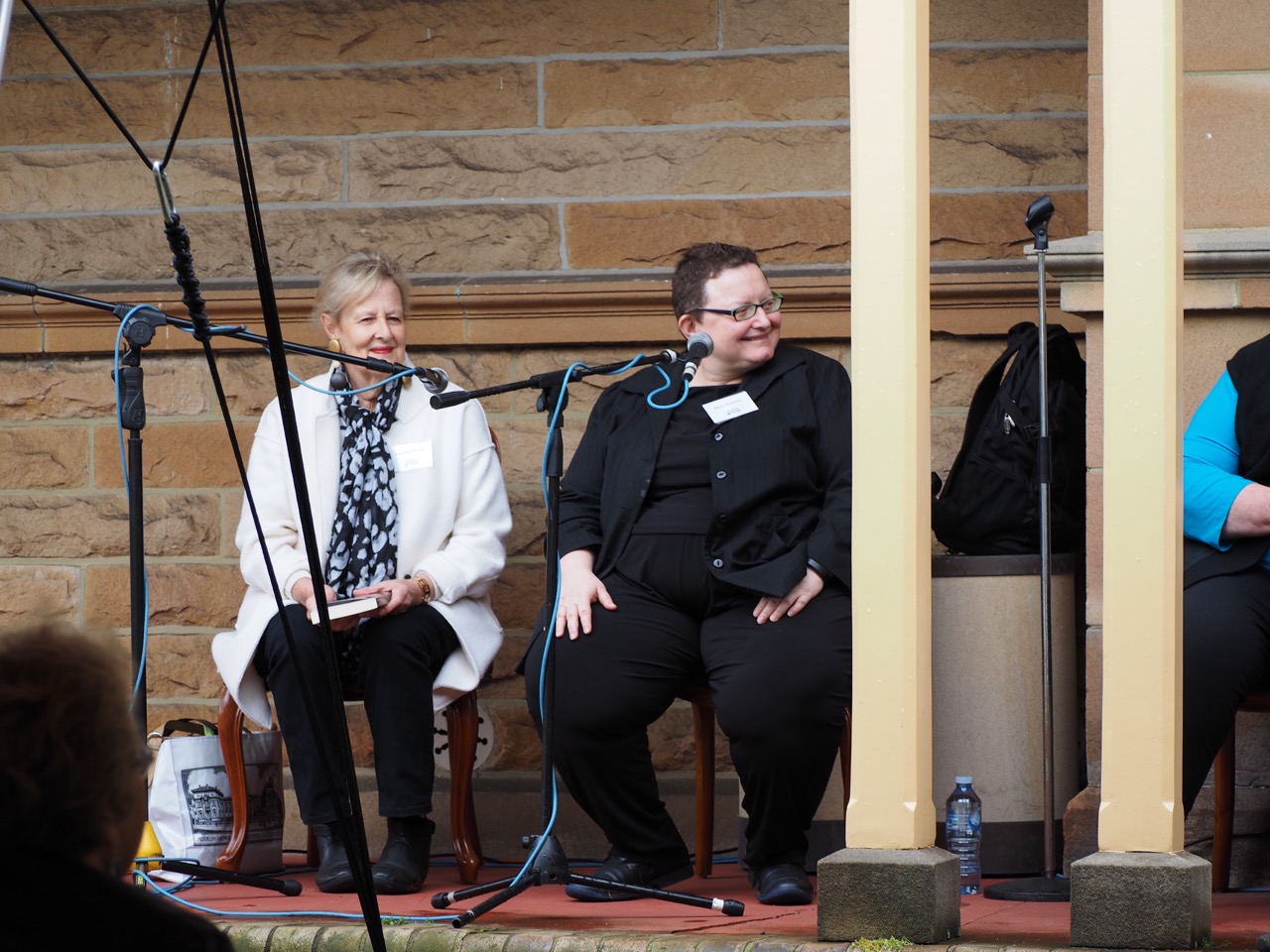 Annabel Morley and Maria Katsonis enjoying their memoir panel. Photo by John Grant.