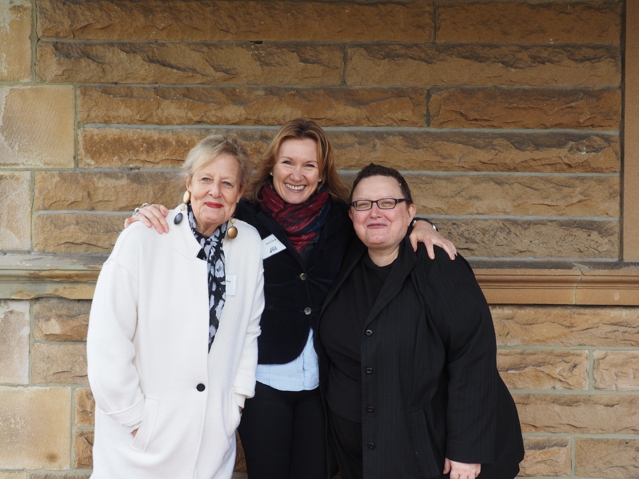 Publisher Jane Curry with Annabel Morley and Maria Katsonis. Photo by John Grant.
