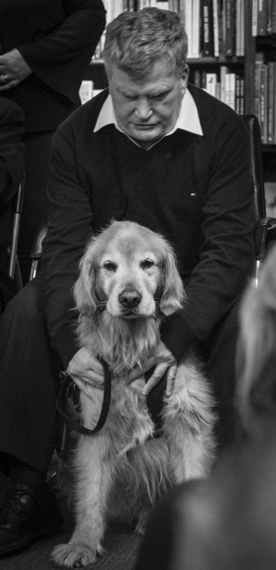 Nick with his friend and guide dog Unity.