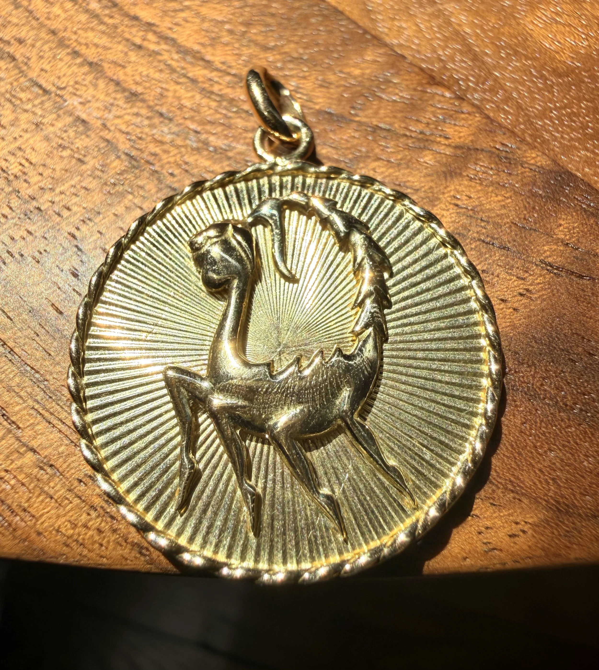 Pendentif du signe astrologique du Scorpion rayonnant en or jaune