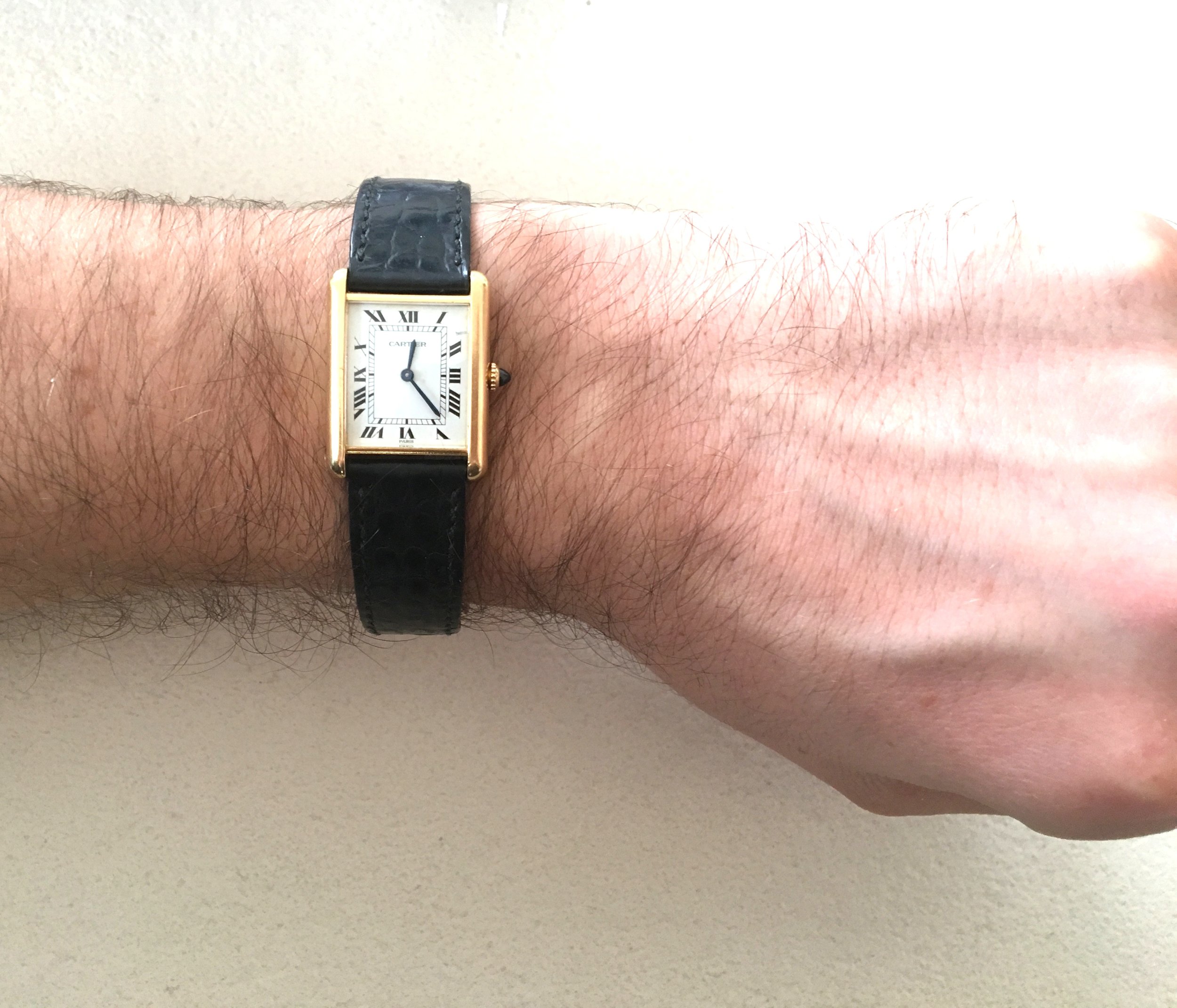 Montre Louis Cartier homme femme or jaune — Bijoux Anciens Paris E-shop de Bijoux Anciens Vintage de luxe