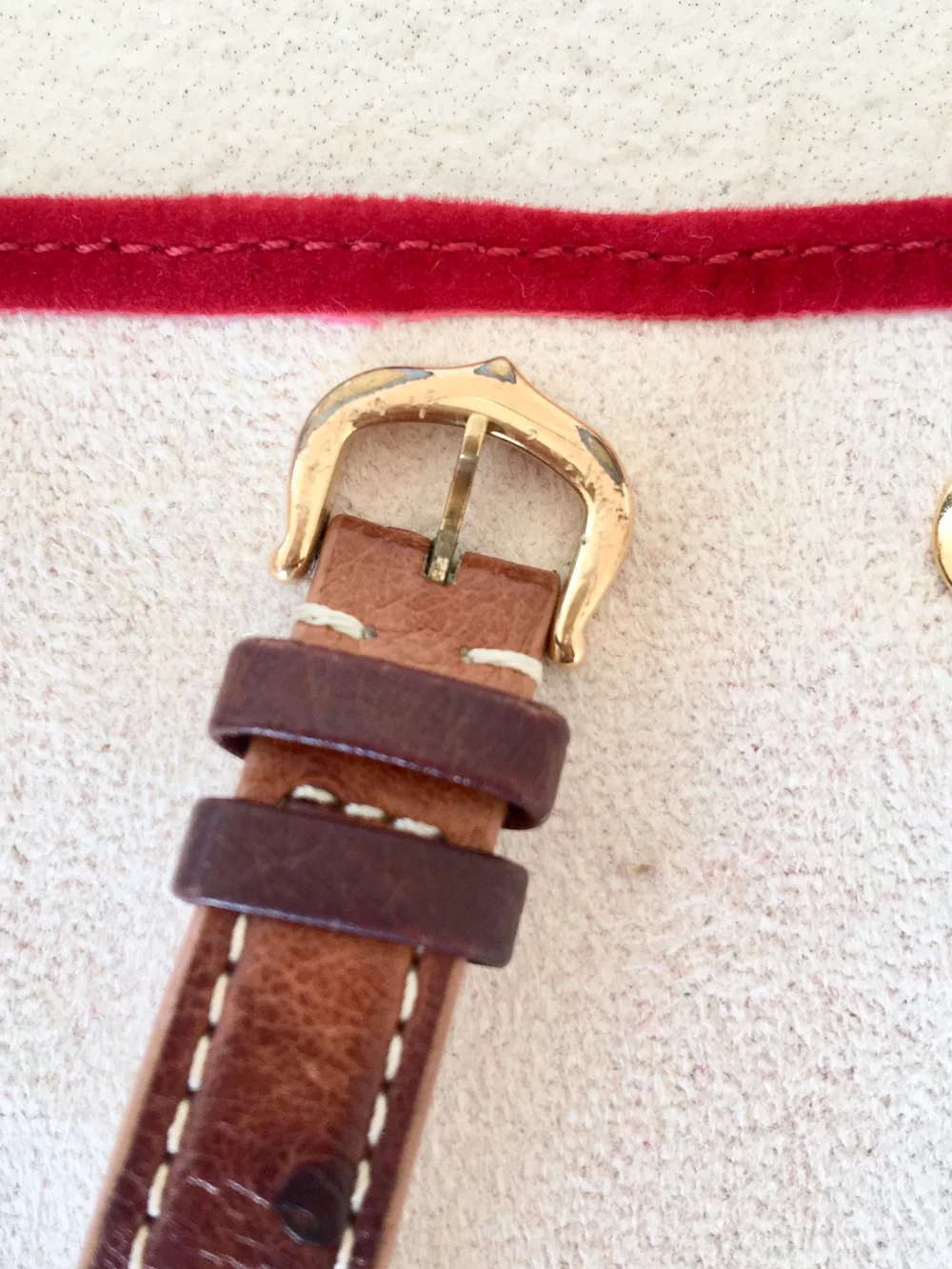 Bracelet De Montre Vendôme En Cuir Marron Pour Femme - Neuf Sans étiquette