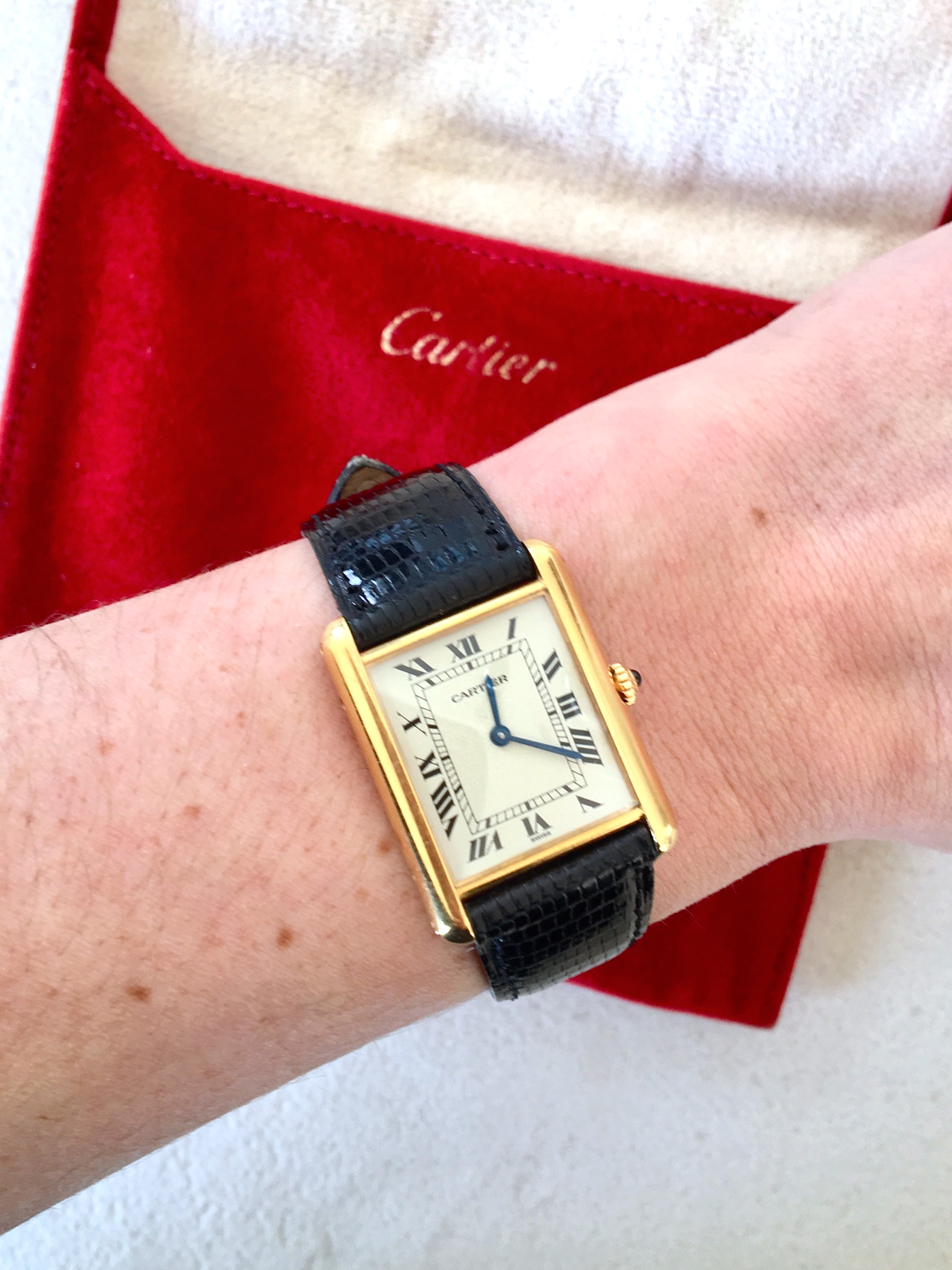 Timeless Tank Cartier watch in yellow 