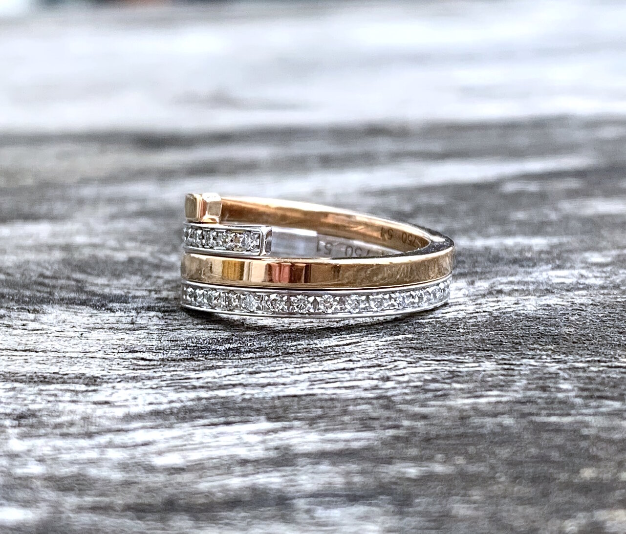 bague or blanc spirale bague or blanc spirale