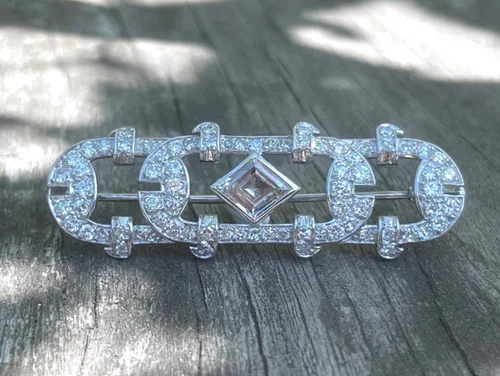 Broche Ancienne Française - Bijou Vintage Métal - Occasion Rare - Style Rétro