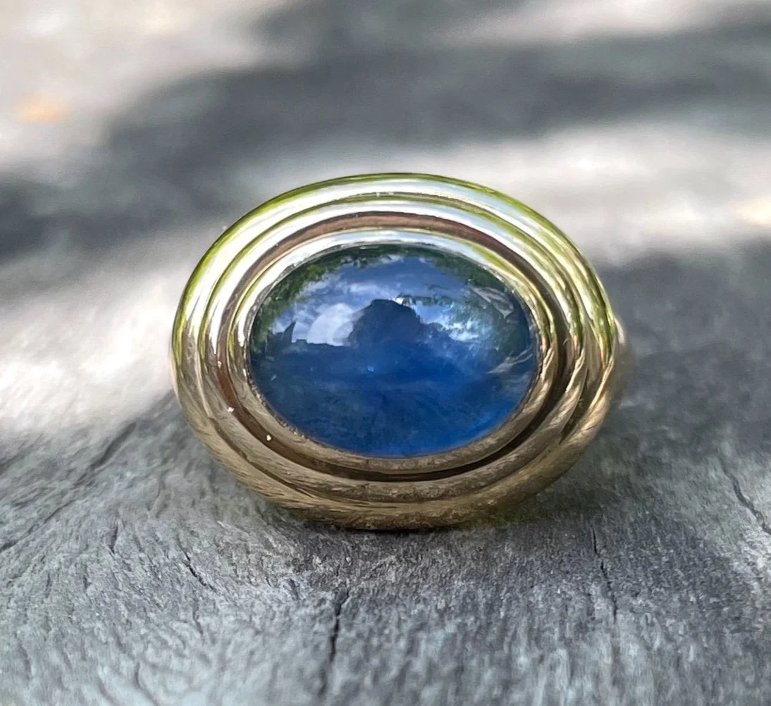 Écrin Ancien Pour Bague Art Déco Hexagonal Marbre Lucite - Rare, Parfait état, Occasion