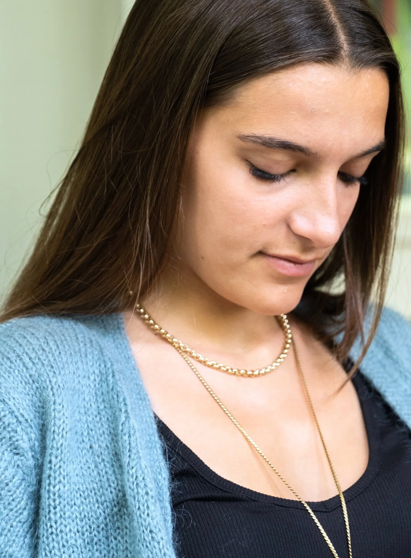 Collier Vintage Sautoir Ancien En Imitation Turquoise – Bijou Ancien Style Rétro