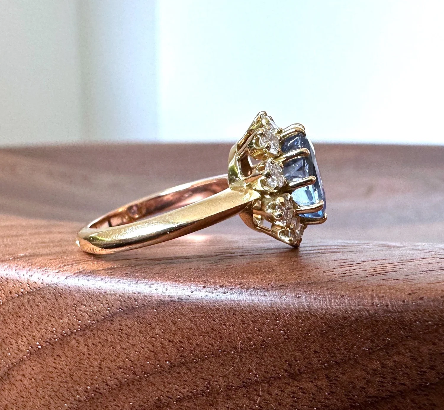 Bijoux Anciens Bague Or Jaune Et Saphir Bague Vintage Saphir De