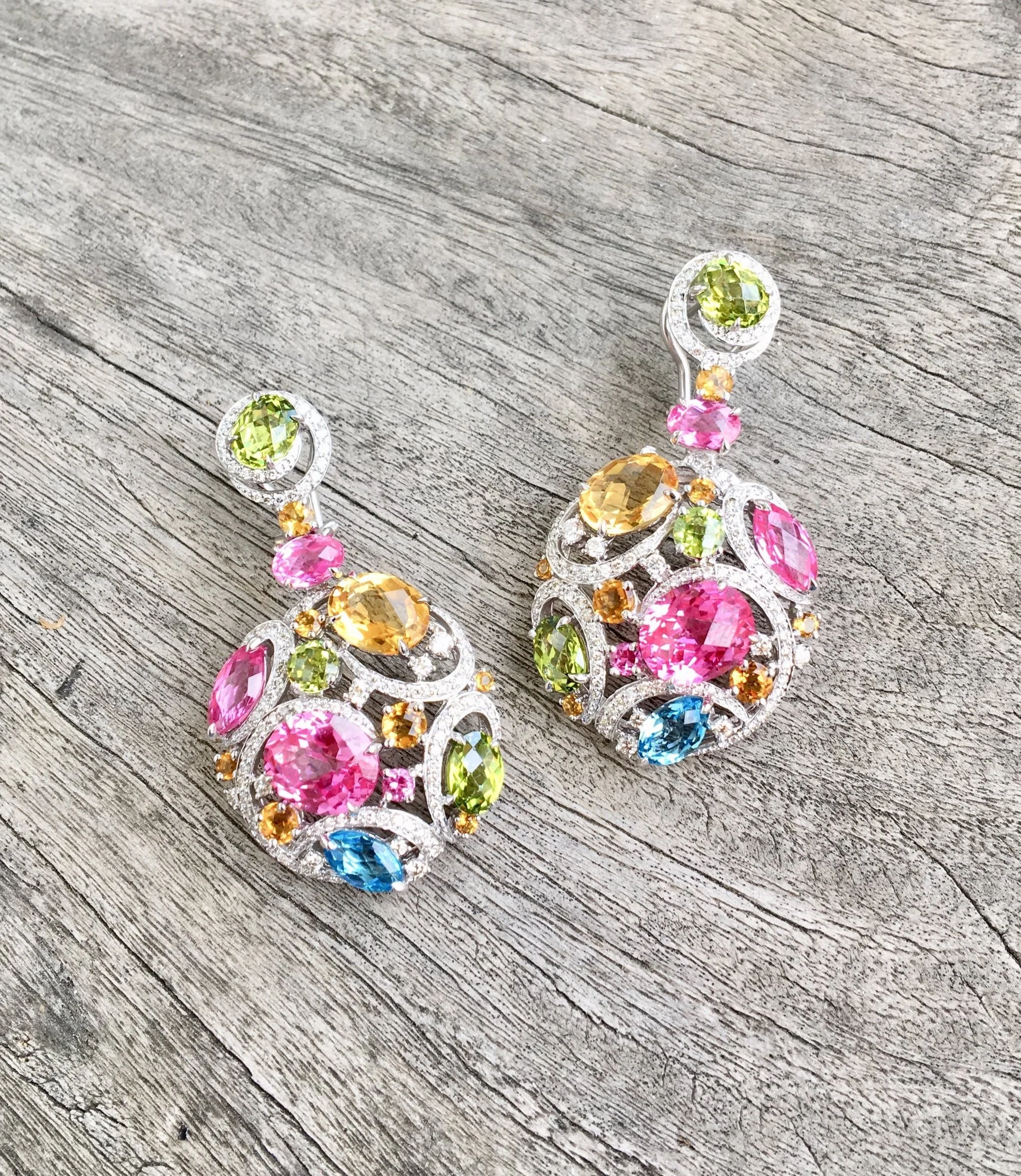 Boucles d'Oreilles Vintage Diamants 
