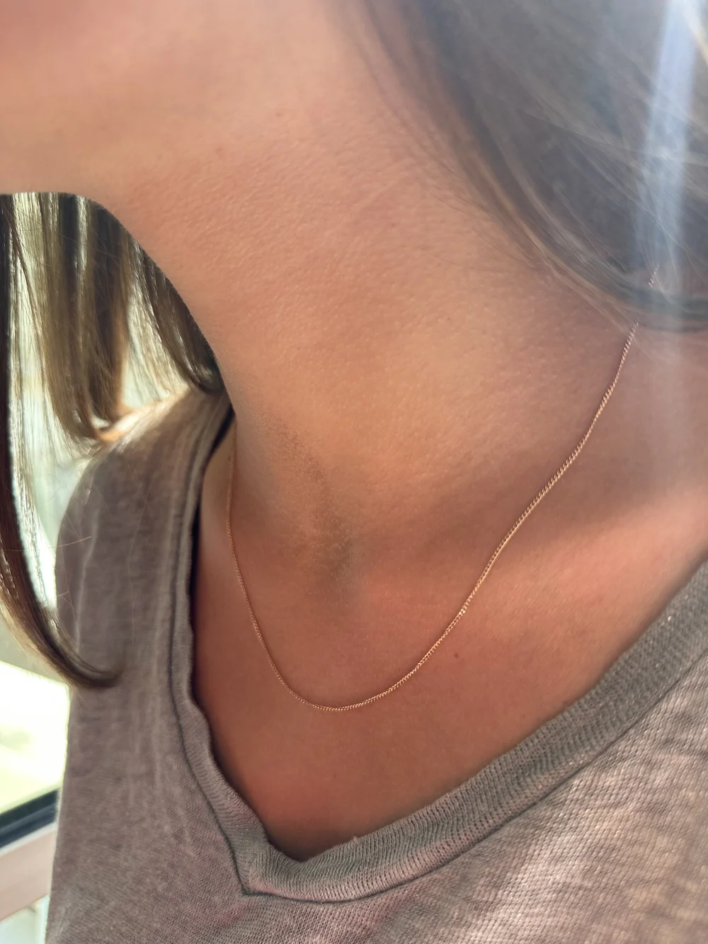 Fine chaine en or rose, maille gourmette 46,5cm — Bijoux Anciens Paris  E-shop de Bijoux Anciens Vintage de luxe