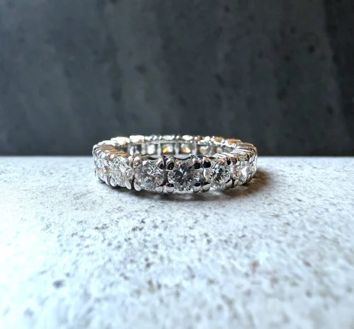 Alliance éternité En Argent 925 Sertie De CZ Lavande - Taille 50 à 60, Rhodiée - Neuf Avec étiquettes