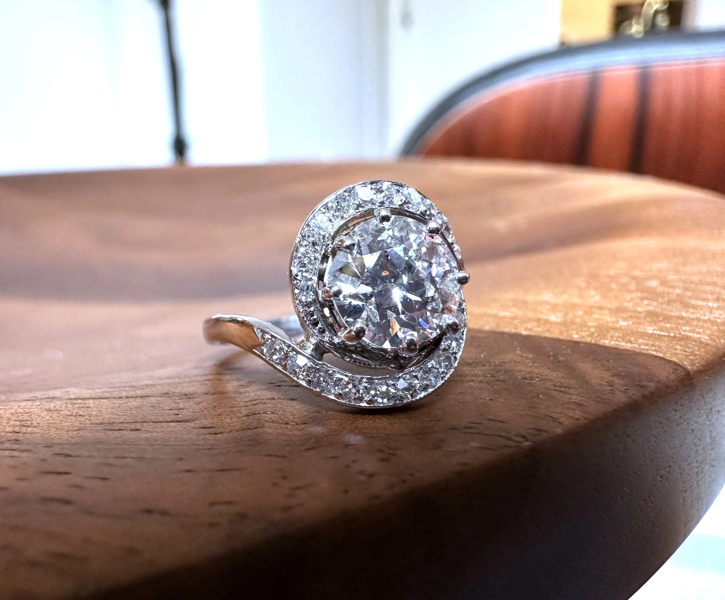 Ring Bague Fiancaille Ancienne Diamant 