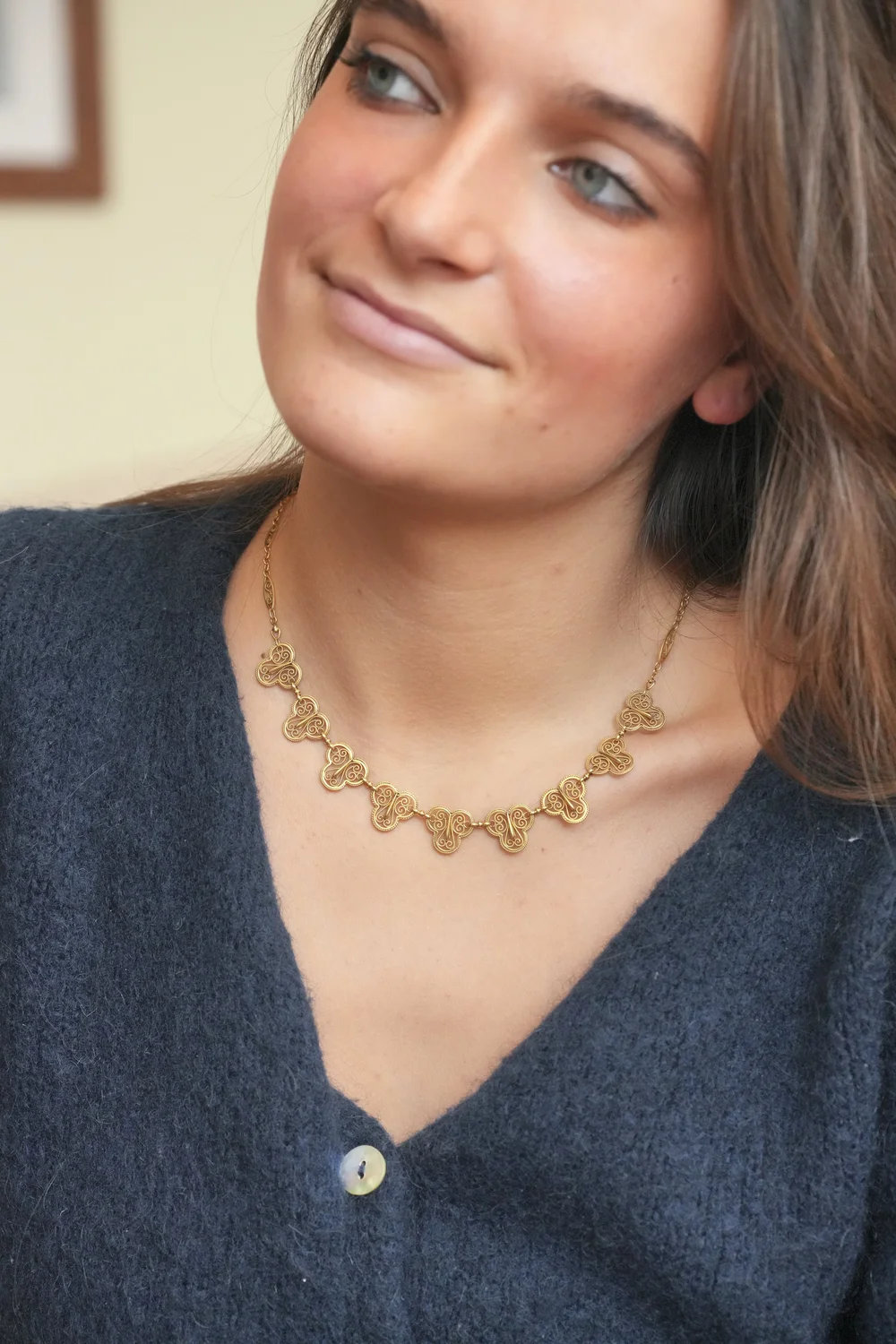 Collier Vintage Années 50 - Gros Maillons Plaqué Or - Occasion En Bon état - Fabriqué En France