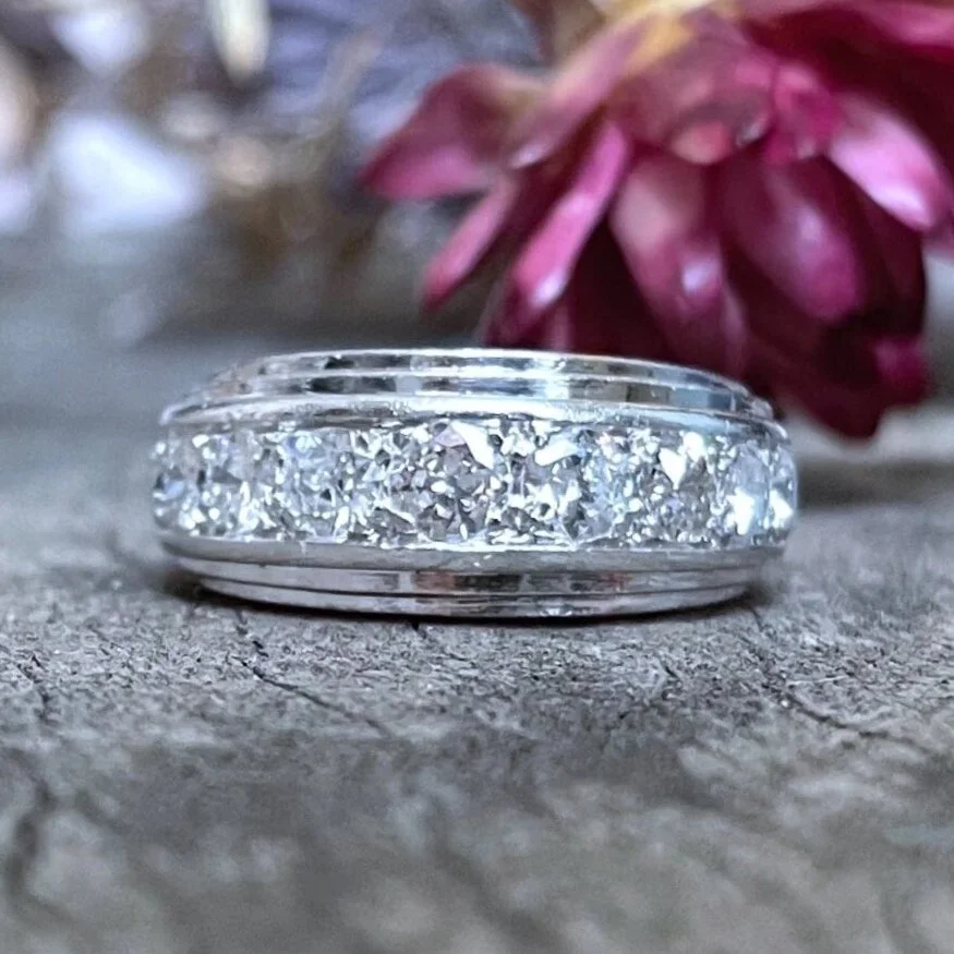 "La Matelot" Alter Ring aus Platin und Diamanten