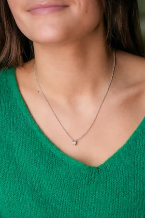 Collier Français Ancien En Argent Et Or Rose 18 Carats Avec Diamants Taille Rose