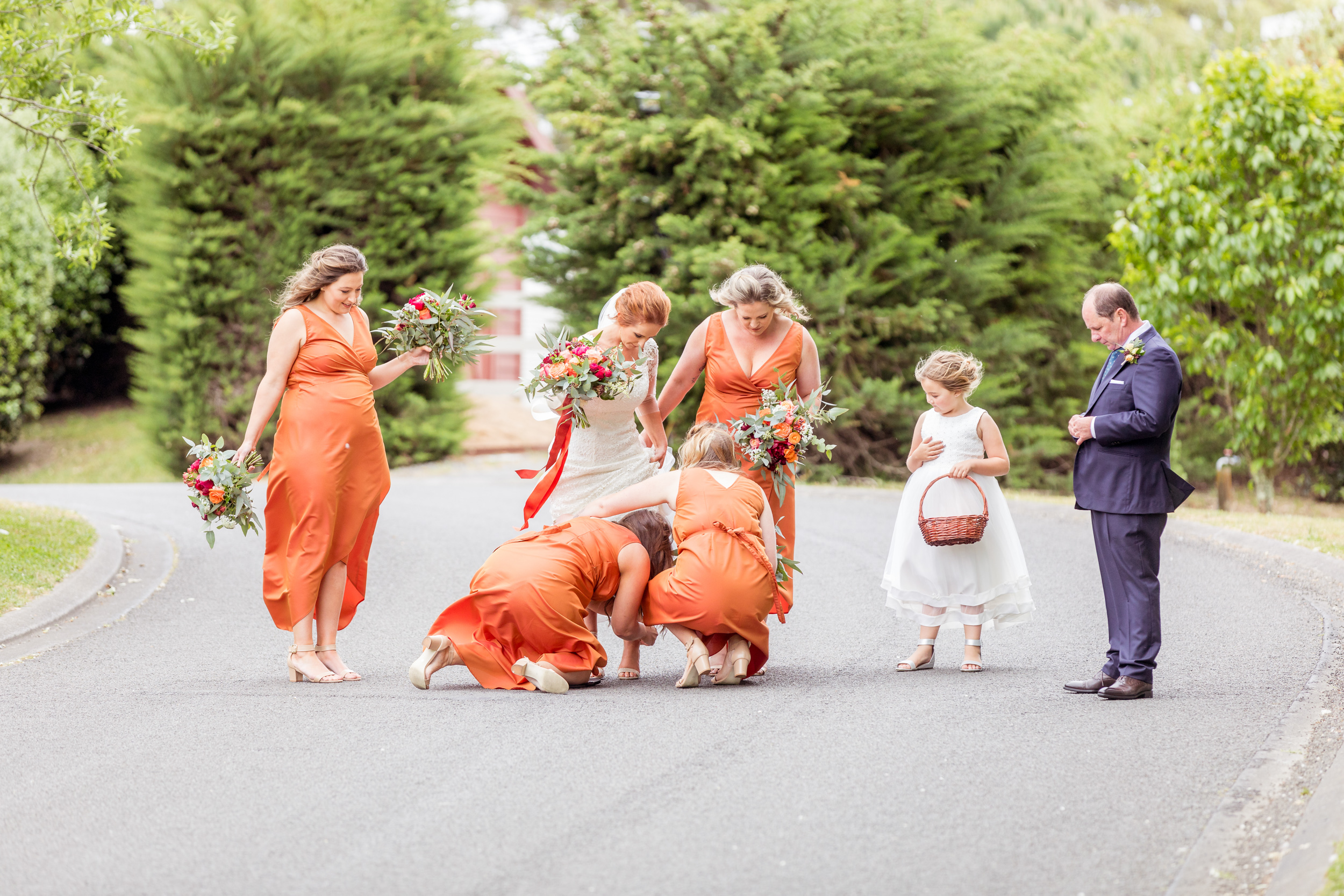 burnt-orange-bridemaids-dresses-rust