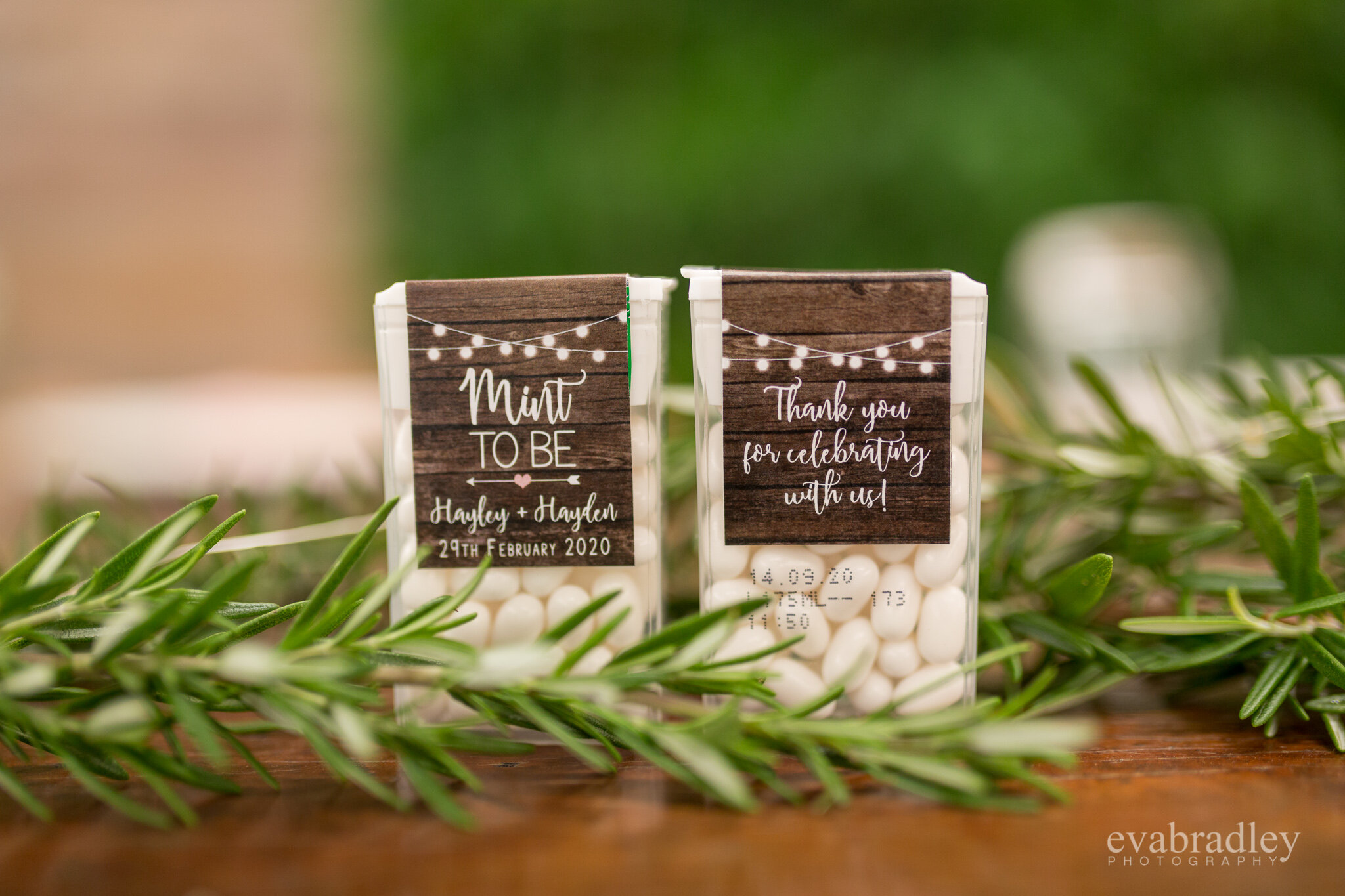 mint to be wedding favours hawkes bay