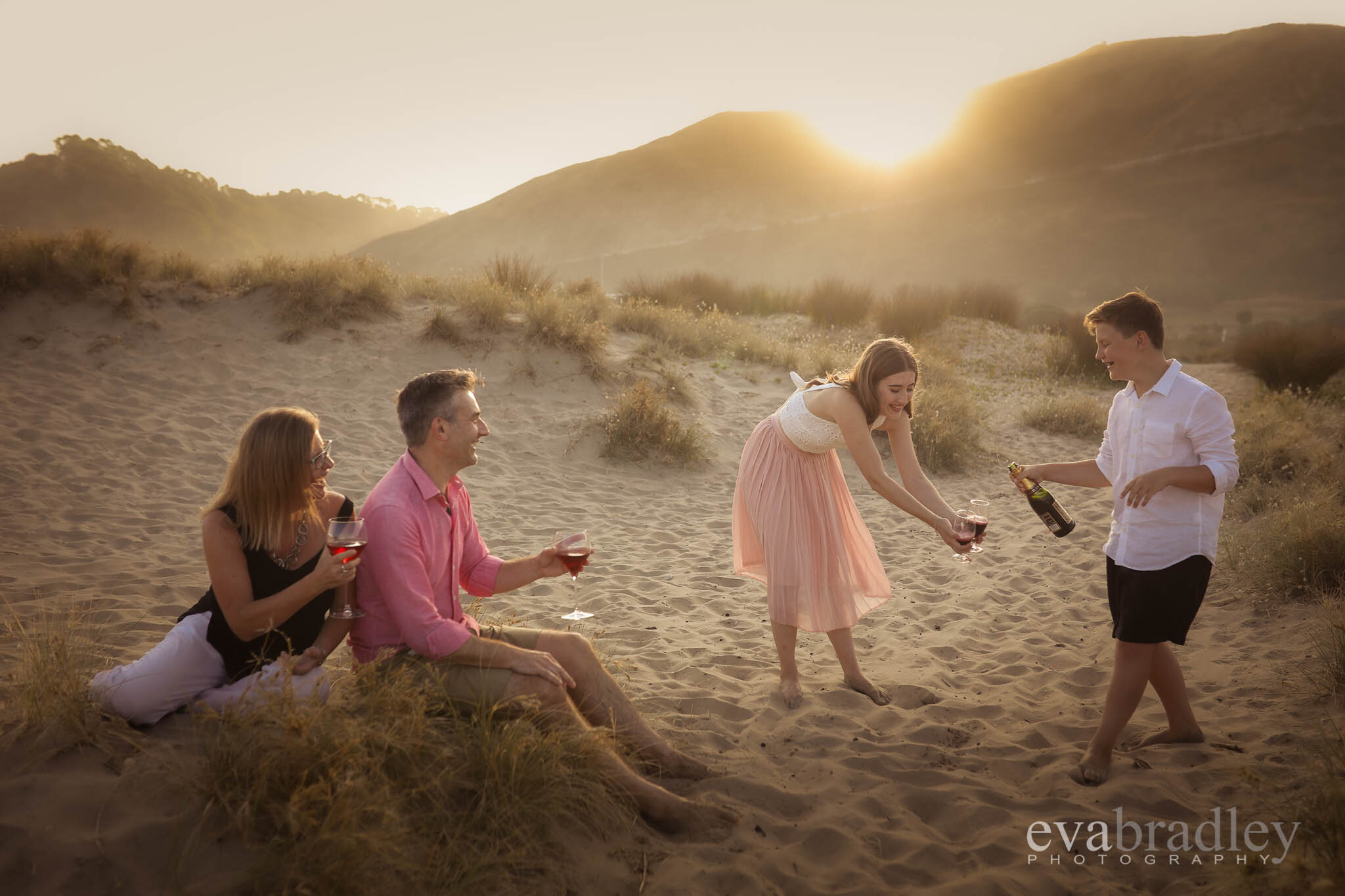 family portrait photography at ocean beach hawkes bay