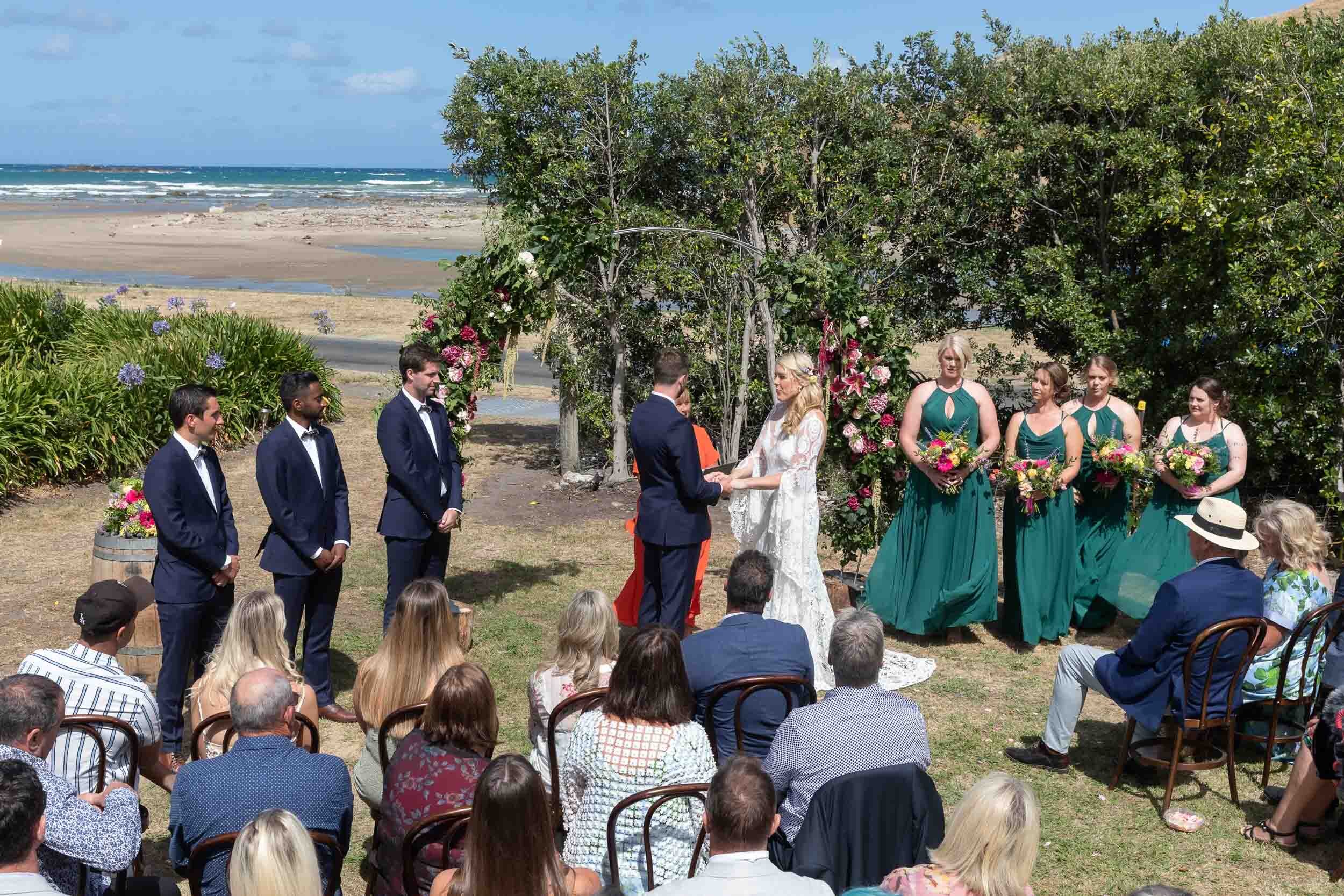 wedding at kairakau beach hawkes bay