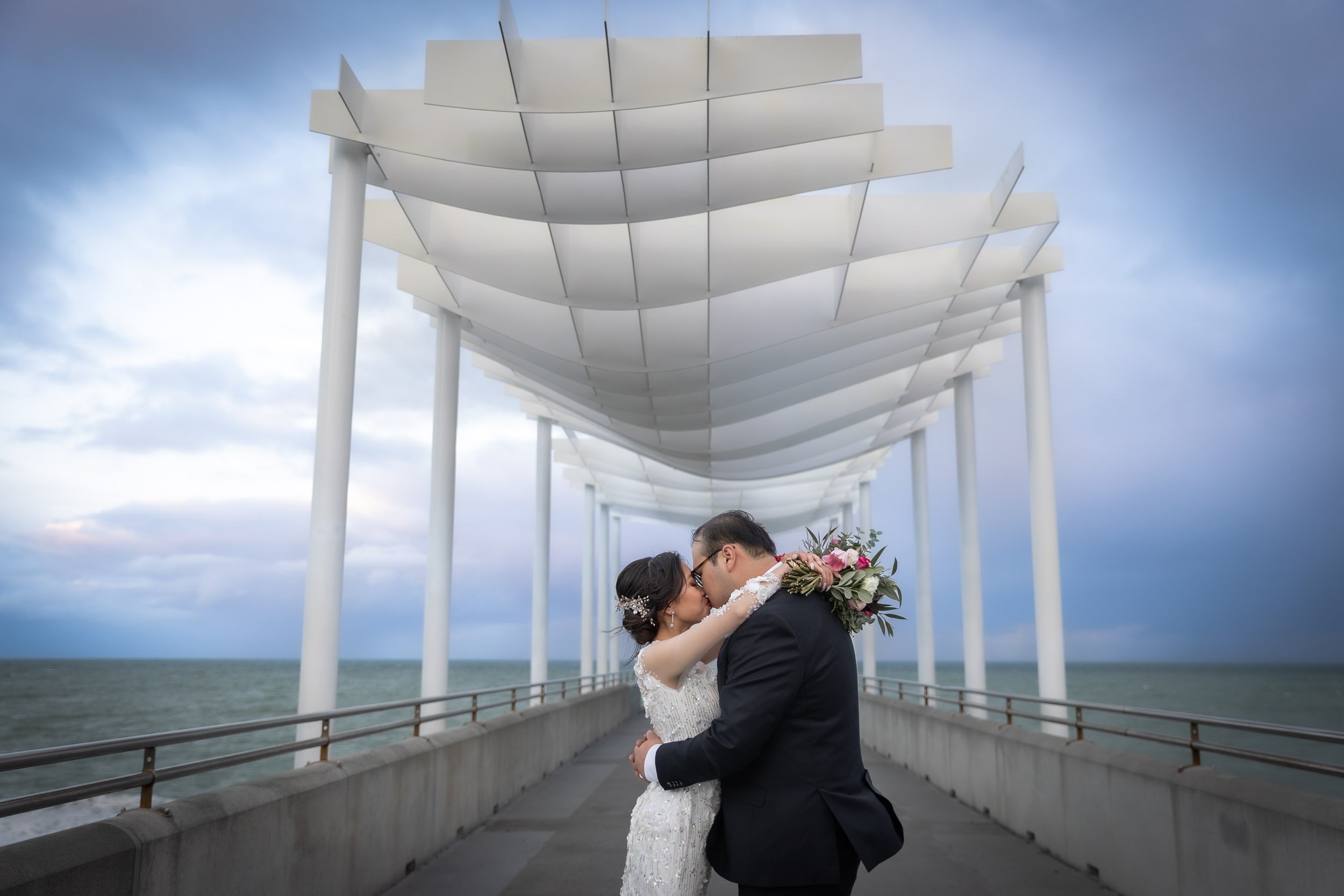 first-kiss-napier-pier-wedding-photos