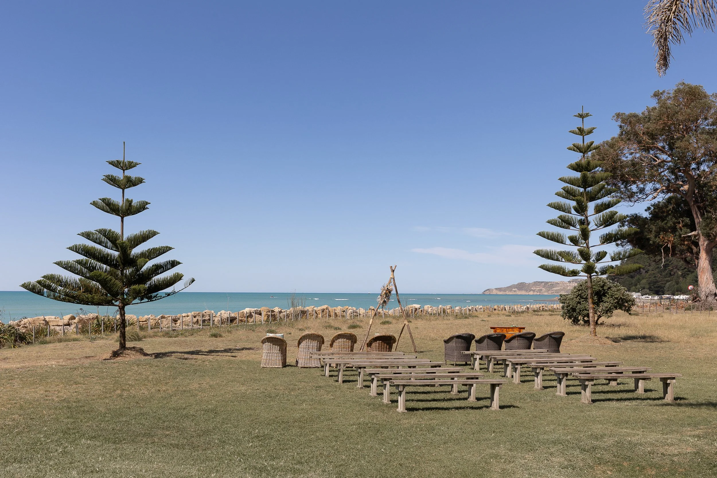 coastal-wedding-ceremony-setup-hygge-clifton-bay