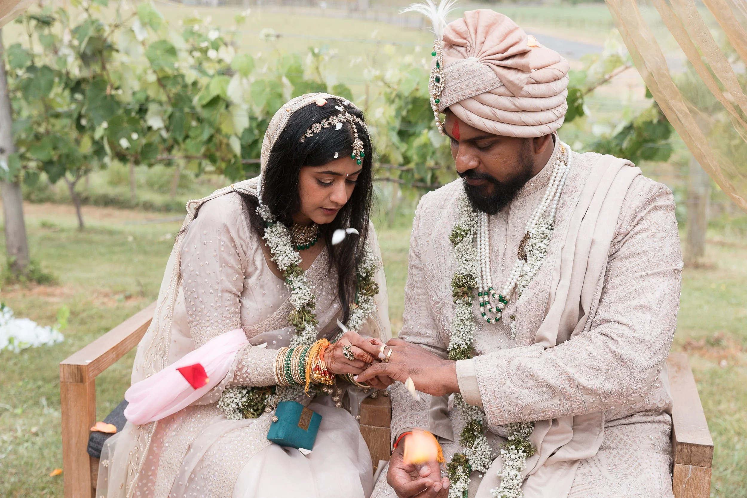 Eva Bradley Photography shot this intimate Kiwi/Indian wedding at Kiwiesque in Esk Valley, Hawke's Bay