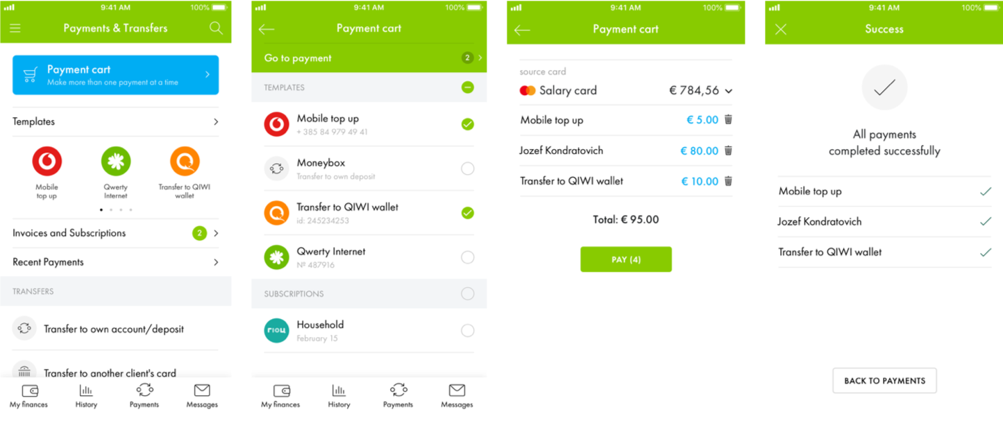 The Payment Cart feature works like a shortcut for multiple payments