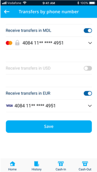 Separate transfer acceptance rules for each currency