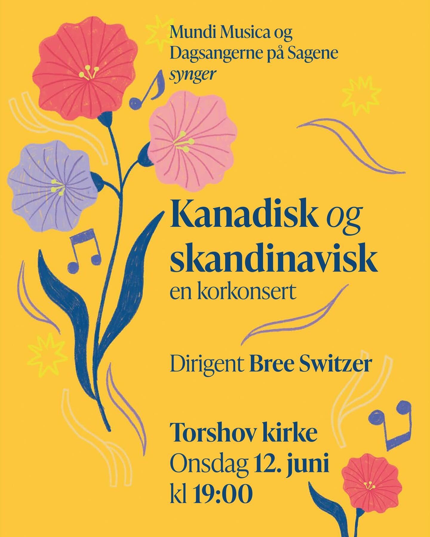 Tegnet en fin plakat til koret mitt. 💛 @mundi_musica 
Vi skal synge i Torshov kirke for f&oslash;rste gang, og vi gleder oss!
🎶
