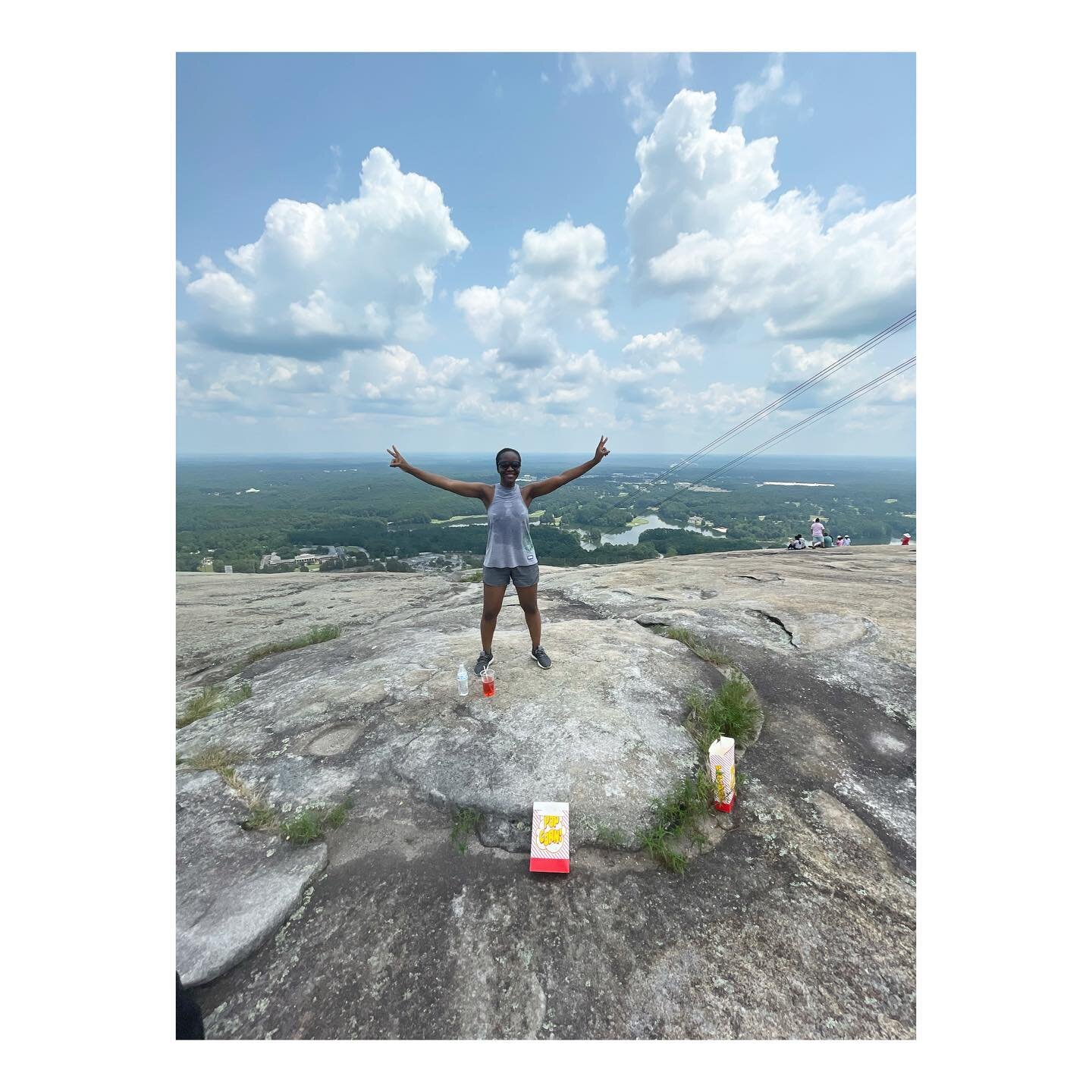 My July ended in praise, joy, laughter and thanksgiving 💃🏾🥰
&bull;
I made it to the top of Stone Mountain! About 20mins hike up the mountain. I PUSHED past fear and it was so refreshing! At the end my mind started throwing tantrums &ldquo;don&rsqu