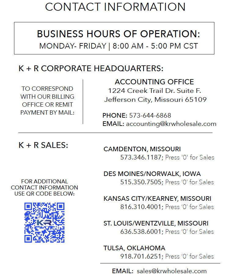Contact Us — K + R Wholesale Building Materials