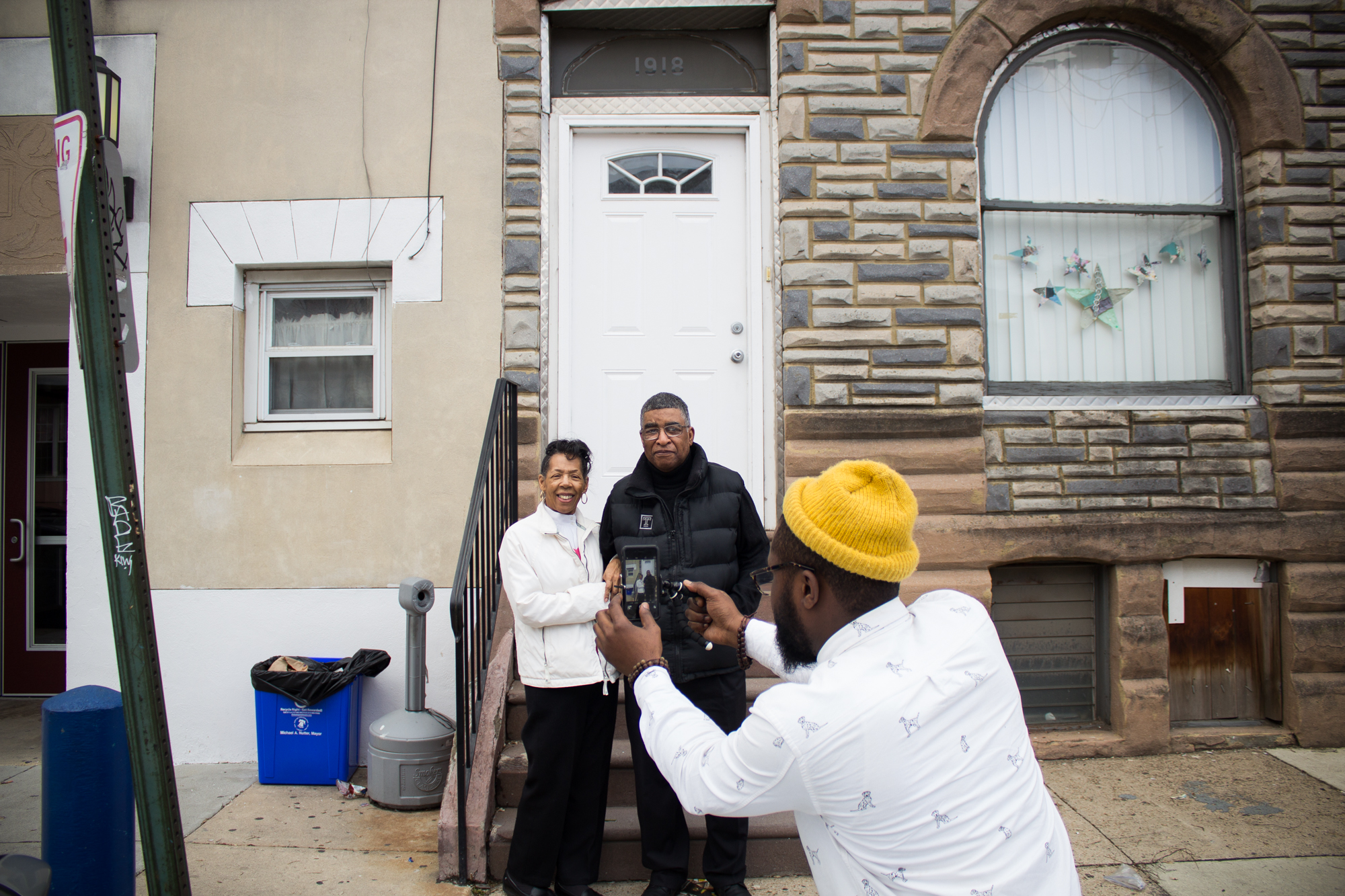 Visual Documentarian Donnell Powell takes a photo of Alice and Beresford Gabbadon during The Redline Project workshop at The Dixon House in Point Breeze January 16, 2016.  "I grew up in Point Breeze my whole life," said Alice. "When I was a young gi