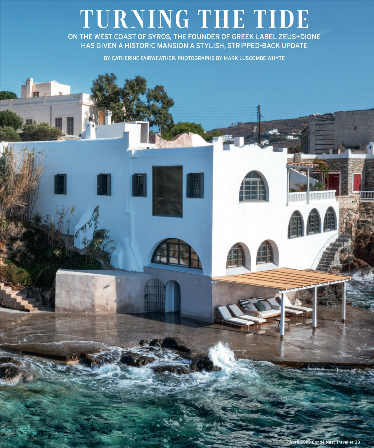 Dimitria Kolotoura shot for Conde Nast Traveller