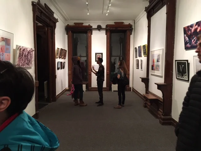 The private gallery space, in the Chapter Room, of the DGT Alumni Association's old Fraternity House on Clinton Ave.