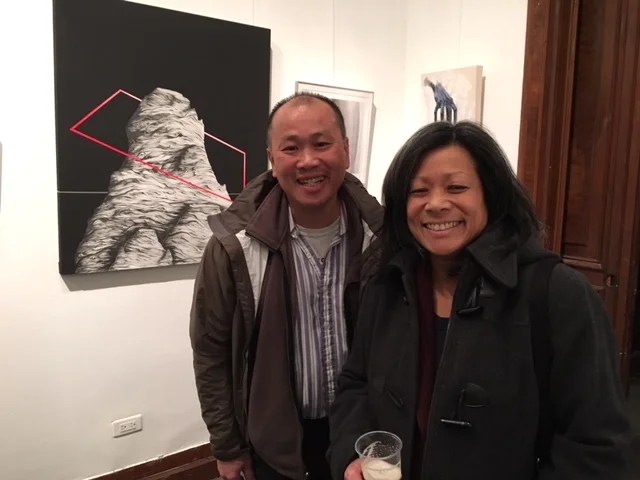 DGT Alumni Association Treasurer, Tom Wong (Pratt, Engineering '84) and Mrs. Judy Wong enjoying the exhibit.