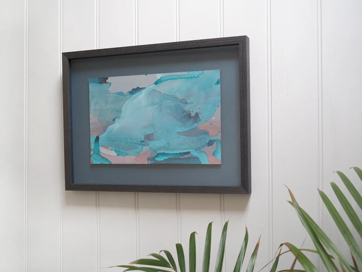 Turquoise, Blue on red and grey
