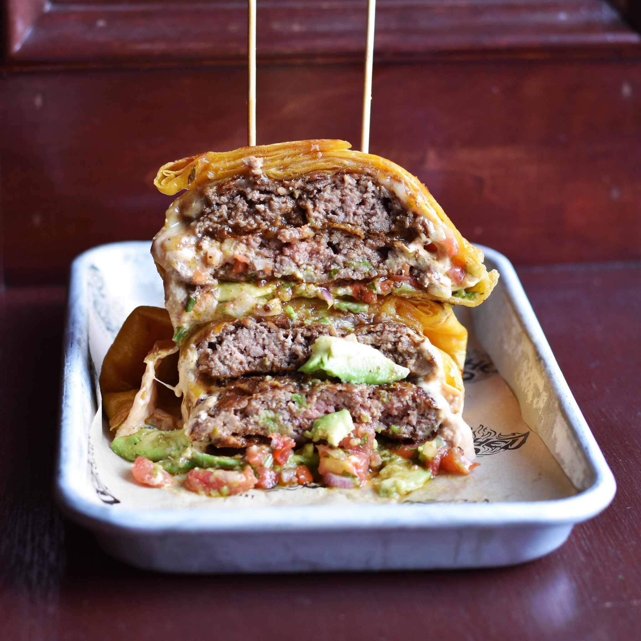 &ldquo;Get off Napoleon and make yourself a dang quesadilla!&rdquo;

Happy Burger Monday!! 

Today we&rsquo;re featuring a Quesadilla Burger. Double Patties topped with a Mexican Three Cheese Blend, Pico de Gallo, Avocado, and Chipotle Sour Cream. Al