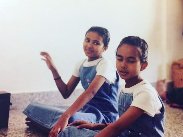 @_vandanaiyer_ and I practicing - we might be 8 &amp; 7 years old here! Unibrow sisters ftw 🥰