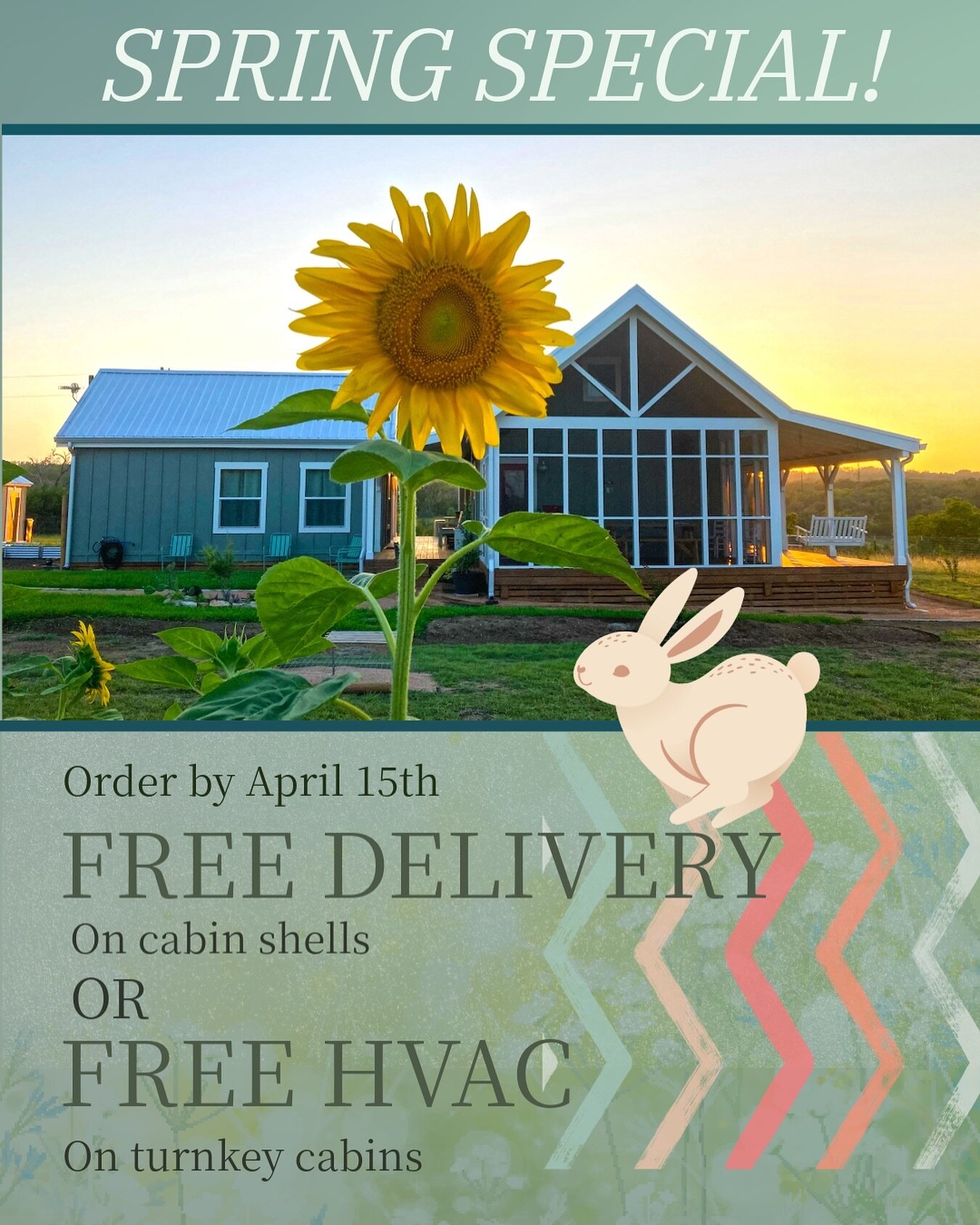 Just a reminder of our current spring special! Order by April 15th and mention this post!

#kangaroomsystems&nbsp;#putoneoutback&nbsp;#kanga&nbsp;#tinyhome&nbsp;#tinyhouse&nbsp;#livingsmall&nbsp;&nbsp;#waco&nbsp;#simpleliving&nbsp;#livesimply&nbsp;#h