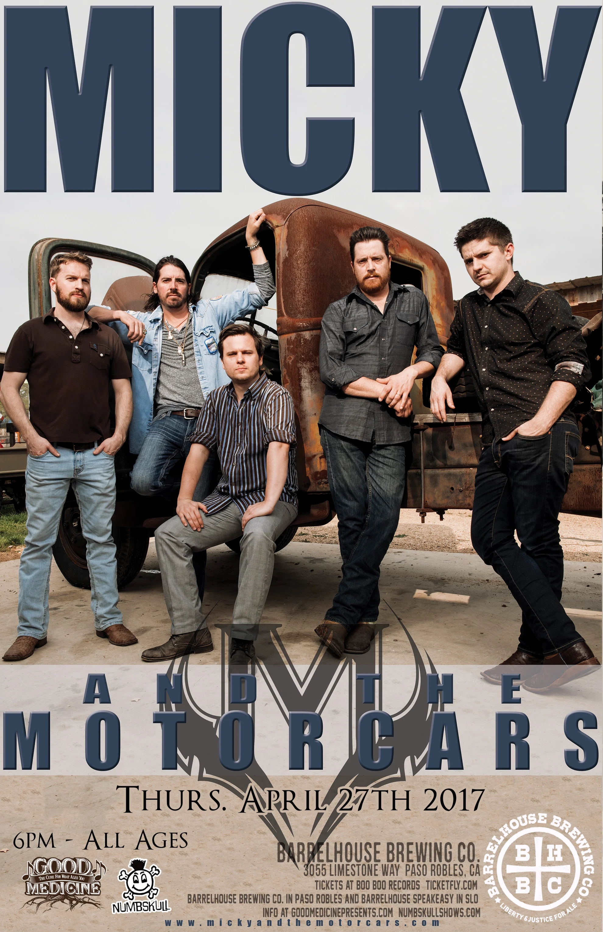 Thirteen years can put a hell of a lot of wear and tear on even the hardiest of rock ’n’ roll bands. But don’t be fooled by all those hundreds of thousands of miles on Micky & the Motorcars’ odometer: pop the hood of Hearts From Above, the long-running Austin band’s seventh album, and you’ll find a brand-new engine, fine-tuned and good to run for at least as many more miles still ahead. And behind the wheel? Two brothers and founding members Micky Braun (lead vocals and guitar) and Gary Braun (guitar, mandolin, harmonica, and vocals) invigorated and supercharged by a transfusion of new blood from fresh recruits Josh Owen (lead guitar, pedal steel guitar), Joe Fladger (bass), and Bobby Paugh (drums). Micky and Gary, who by their own admission, haven’t been this fired up about playing together since they first rode south from the Whitecloud Mountains of Idaho to stake their claim to the Texas and wider Americana music scenes.