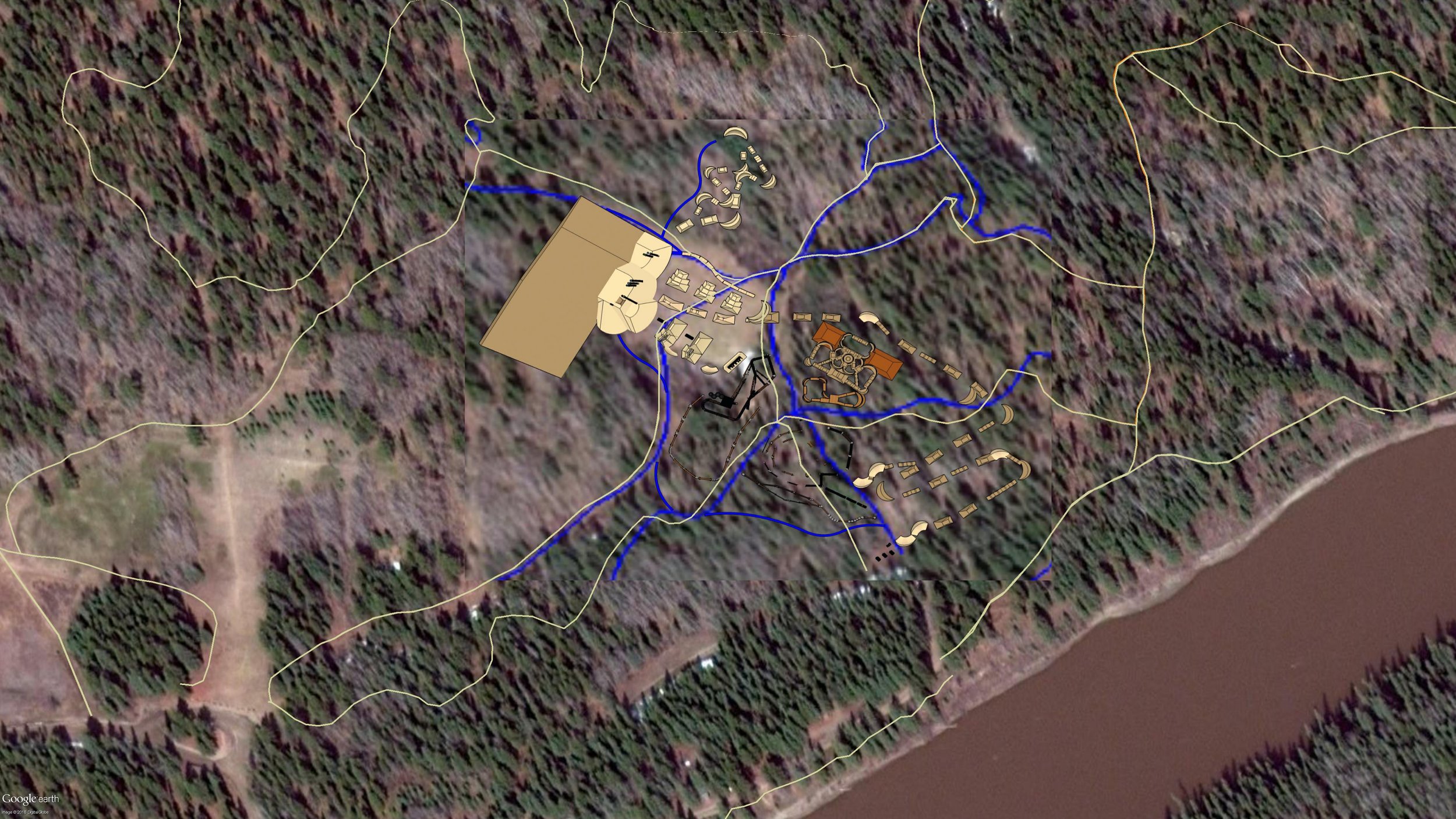 The Edson Bike Skills Park is 8 acres in size. Willmore Park is 379 acres in size (not including the newer trails added on Crown Land west of Willmore). * 2016 design shown.