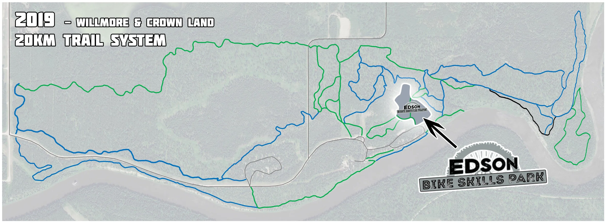 2019 trail system with Edson Bike Skills Park.