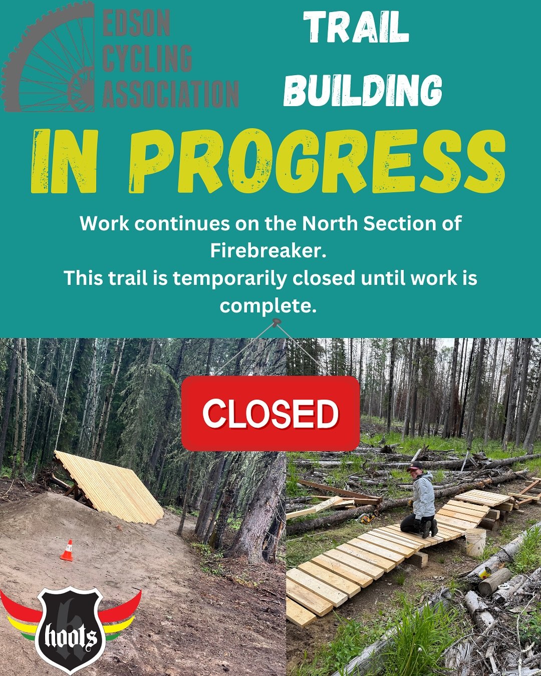 ๐ง Trail Update: Firebreaker (North Section) ๐ง
Work continues on the North Section of Firebreaker as we work to improve the trail. For your safety, this section is temporarily closed until the work is complete.
@hootsinc crew has worked hard to bu