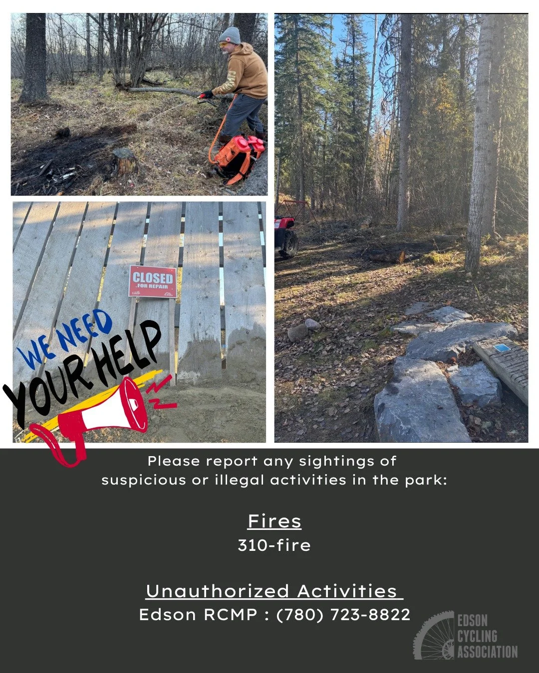 🚨 Park Safety & Stewardship 🚨
🔥 In the past week, several fires have been found within the park boundaries.
All fires requiring attention were reported to the proper authorities.
A big thank-you to our ECA volunteers and the campground careta