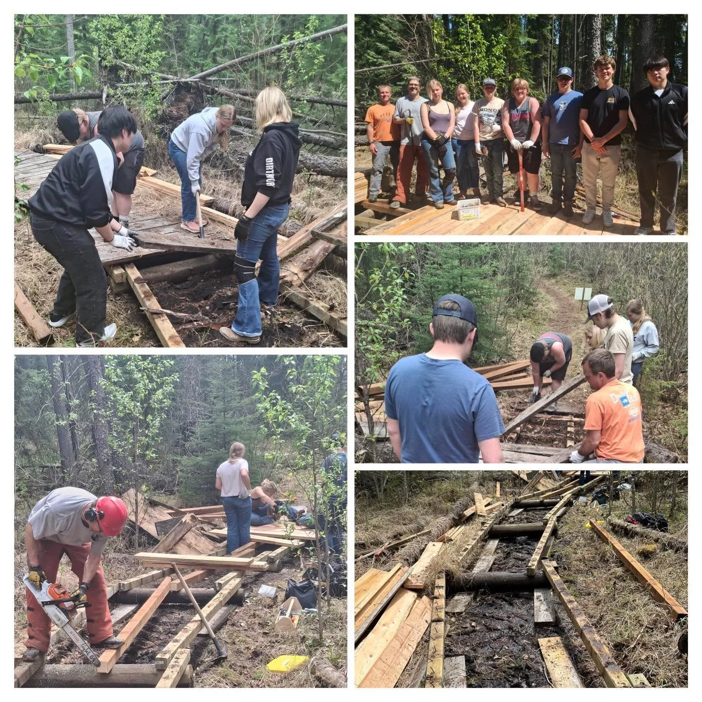 A hug shout to Mr. Arsenault and his students from Parkland Composite High School today. They came down to help rebuild a bridge down at Wilmore Park on the Spruce Trail.